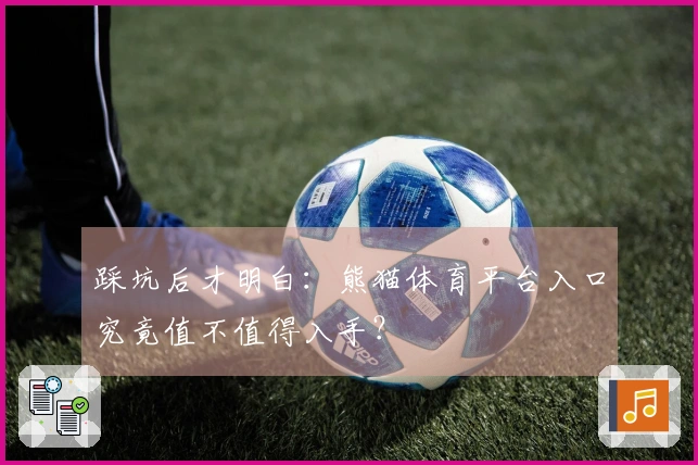 踩坑后才明白：熊猫体育平台入口究竟值不值得入手？